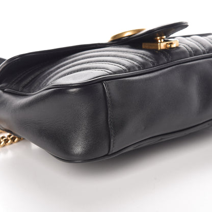 Gucci Calfskin Matelasse Small GG Marmont Shoulder Bag Black 8 of 9