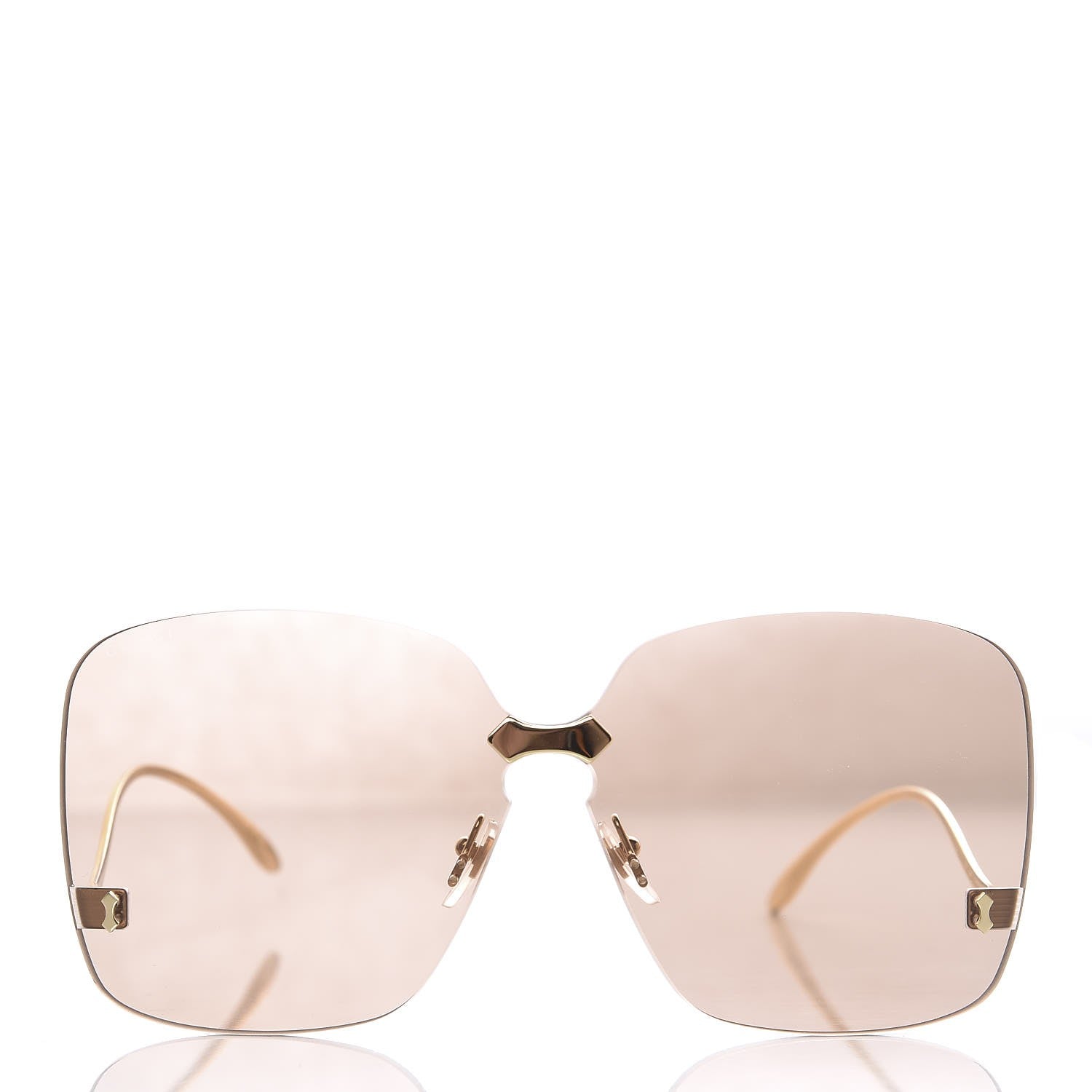 Gucci Rimless Sunglasses GG0355S Gold Flash Pink 2 of 8