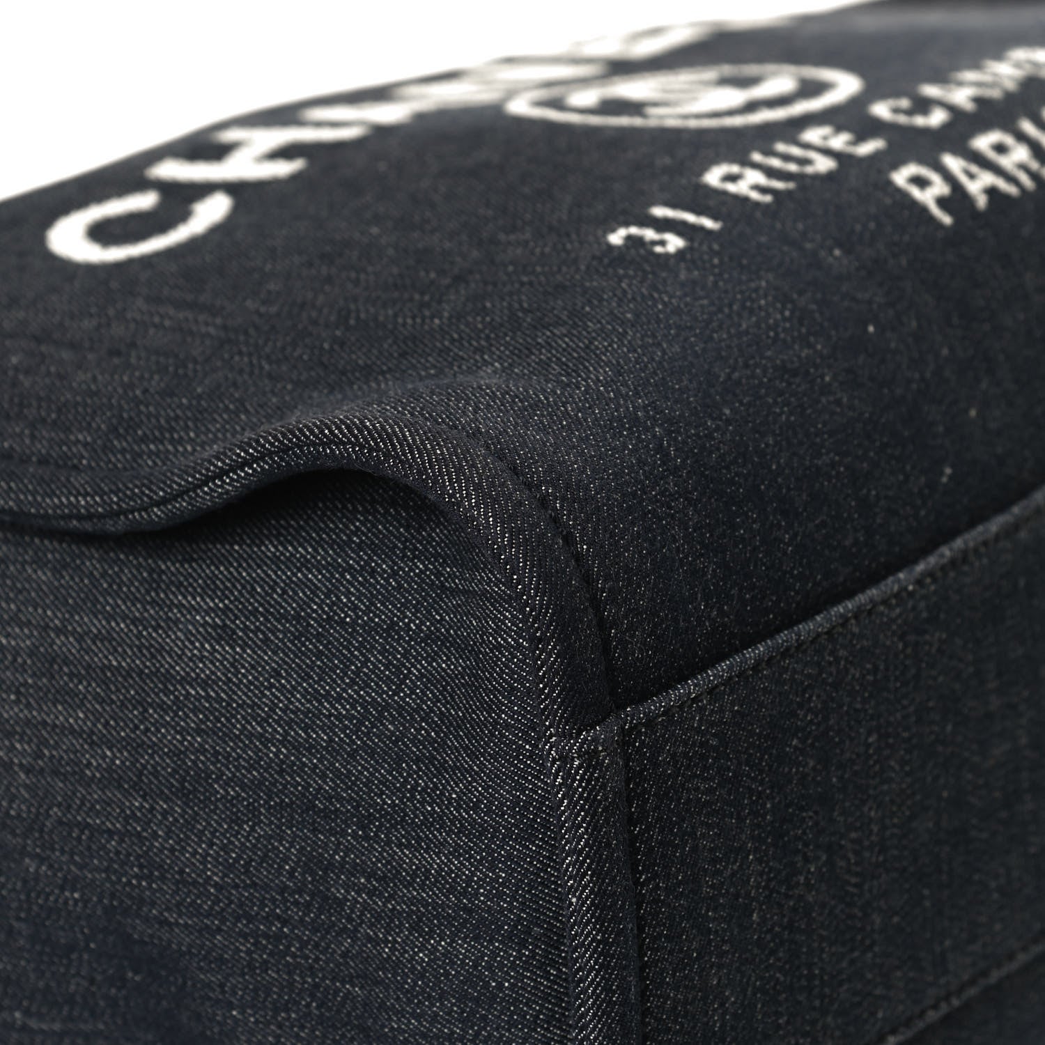 Chanel Denim Small Deauville Tote Dark Blue 12 of 14