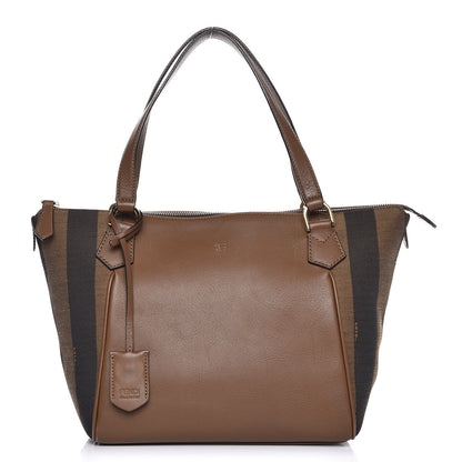 Fendi Pequin Vitello Zip Tote Tobacco Foresta 1 of 9