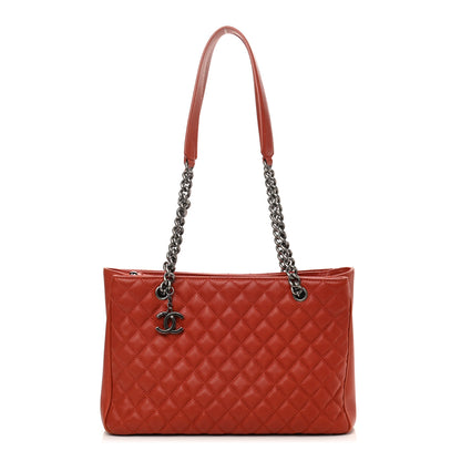 Chanel Caviar Quilted Medium Rock In Rome Tote Dark Red 1 of 11