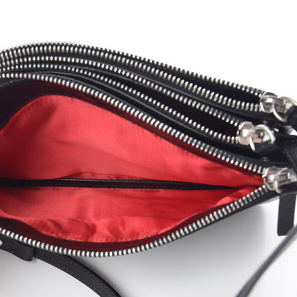 Celine Shiny Textured Calfskin Small Trio Crossbody Bag Black 7 of 11