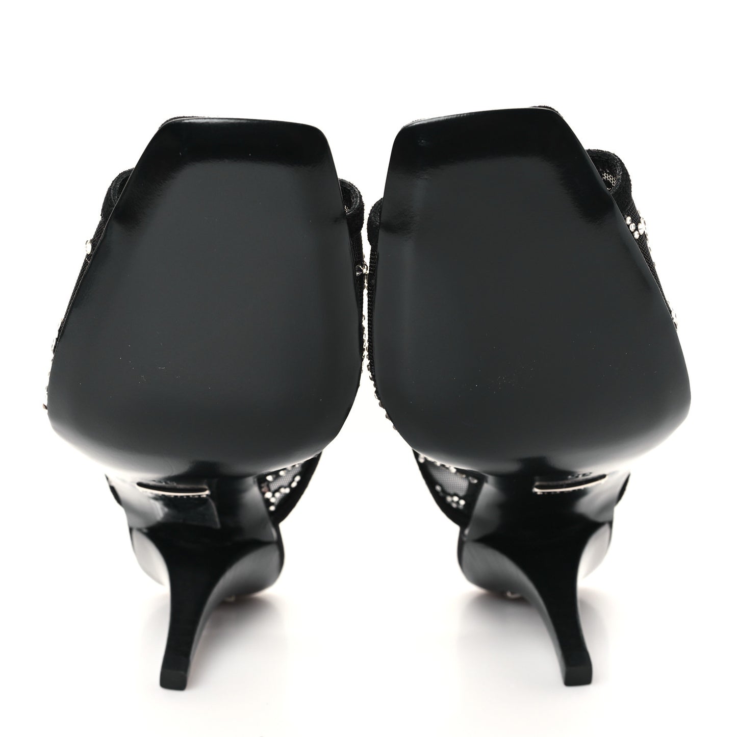 Tela Retino Kid Scamosciato Crystal GG Monogram Square G 95mm Slide Sandals 35 Black