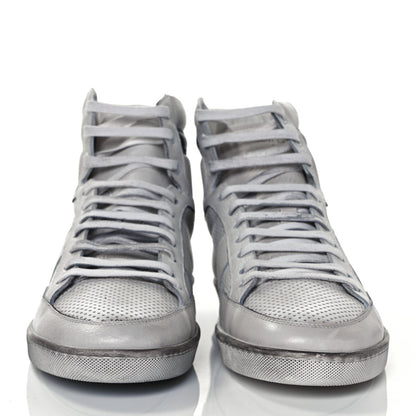 Saint Laurent Calfskin Perforated Court Classic SL/10H High Top Sneakers 44 White 2 of 11