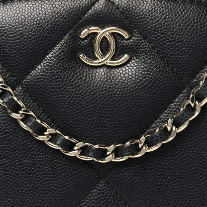 Chanel Grained Calfskin Quilted Top Handle Chain Clutch Black 8 of 11