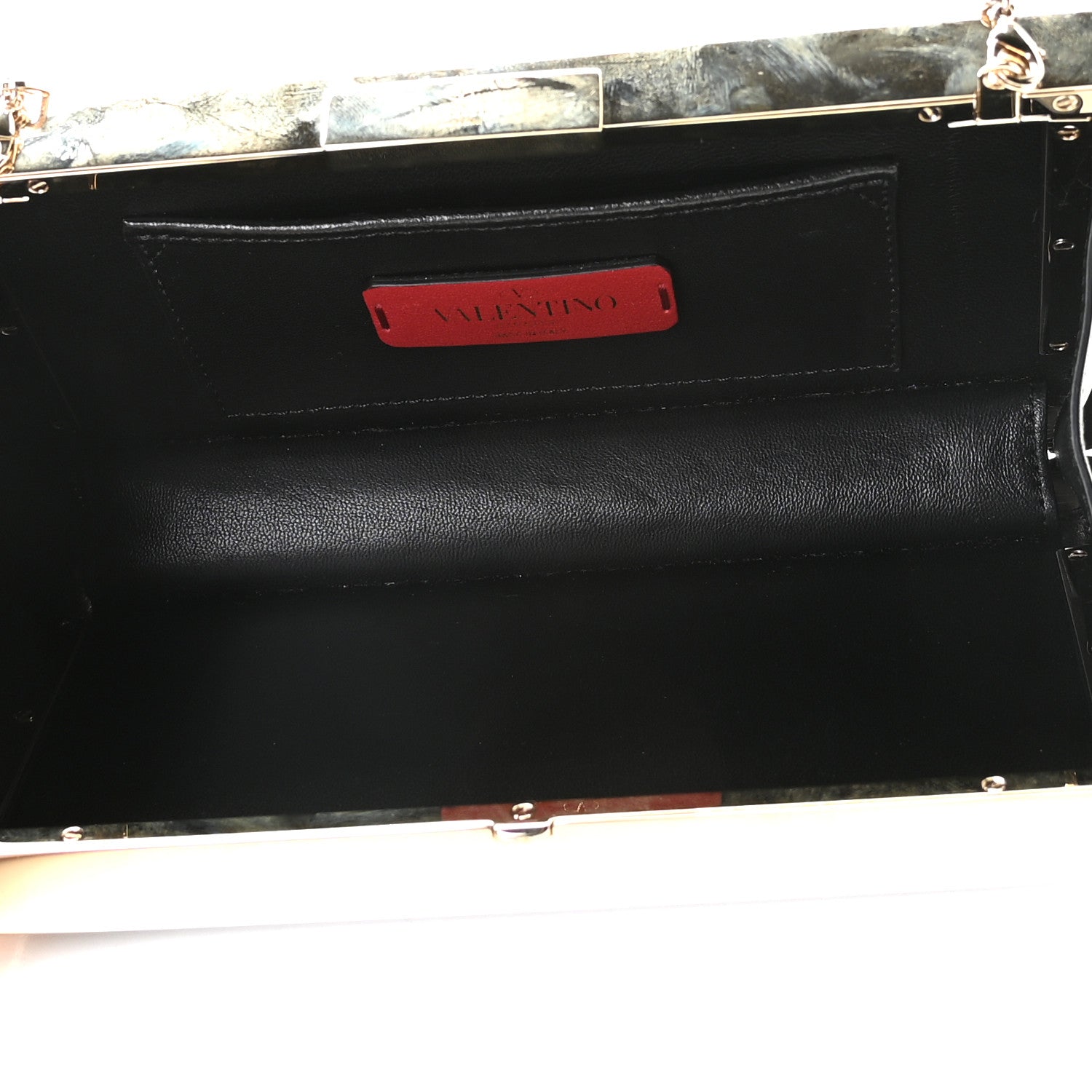 Valentino Garavani Metal Crystal VLTN Chain Clutch Black 8 of 8