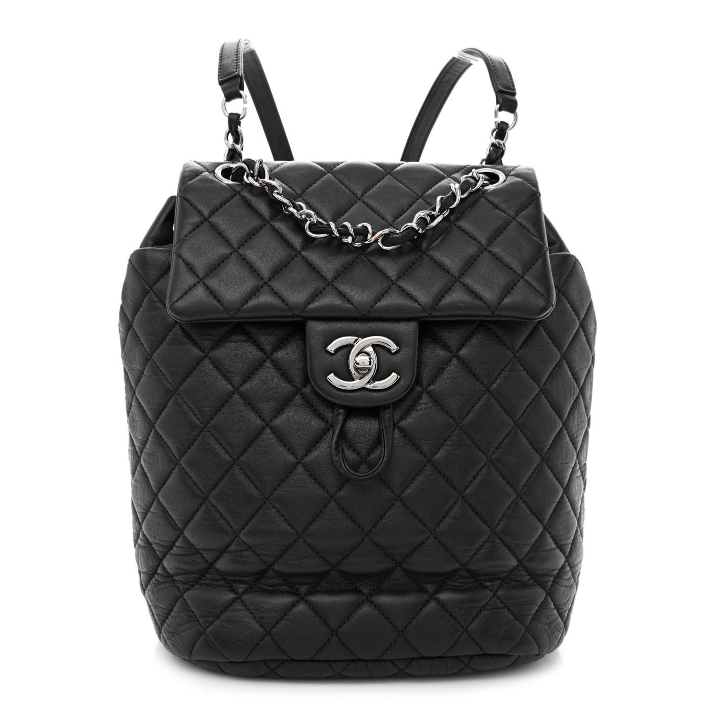 Lambskin Quilted Small Urban Spirit Backpack Black