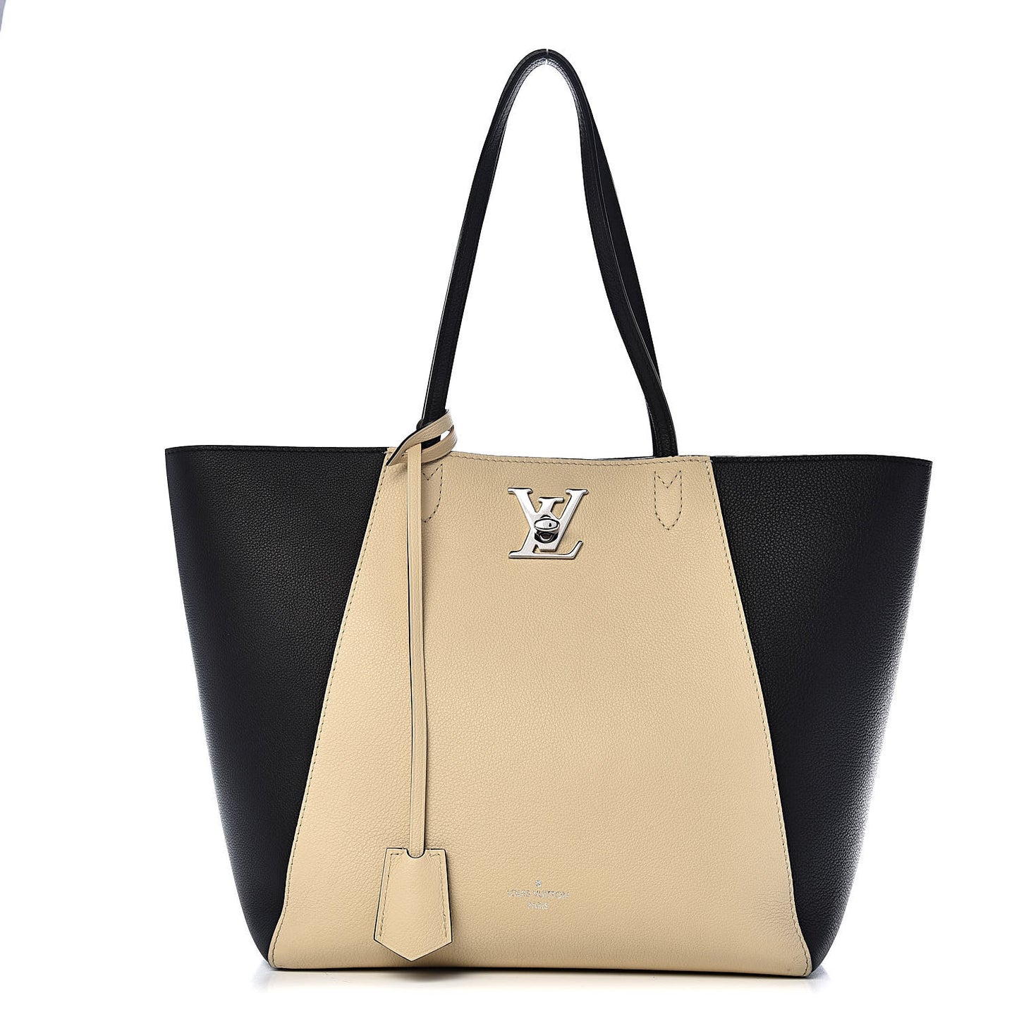 Calfskin Lockme Cabas Vanille Black