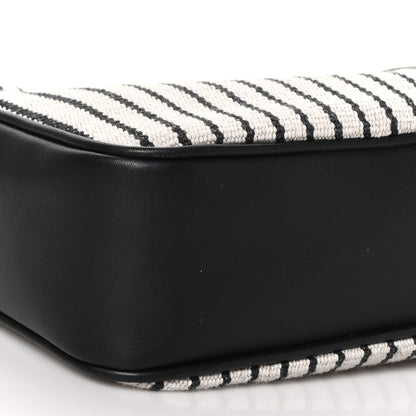 Saint Laurent Canvas Calfskin Monogram Lou Camera Bag Black Grey Cream 9 of 10