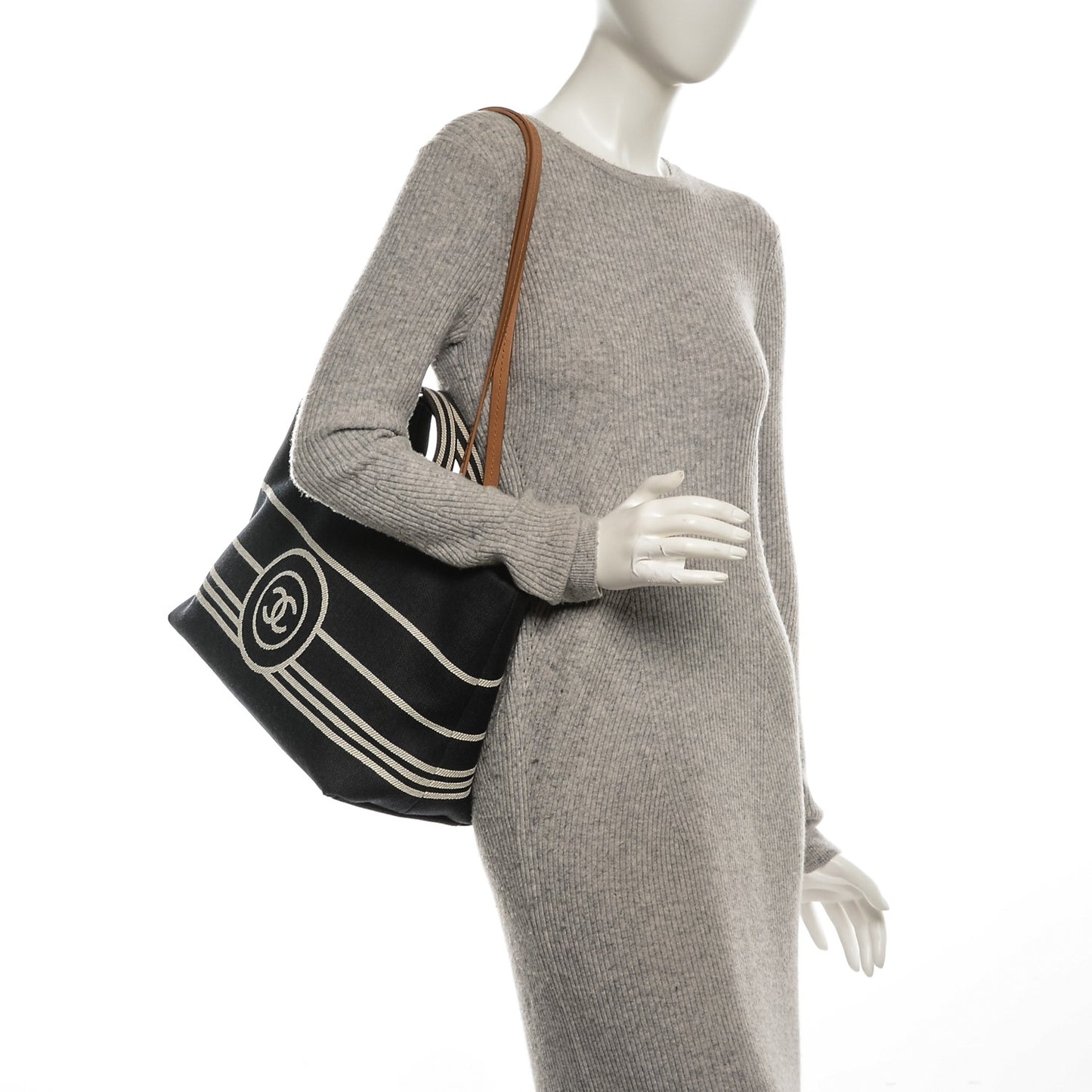 Denim Large Shopping Tote Black