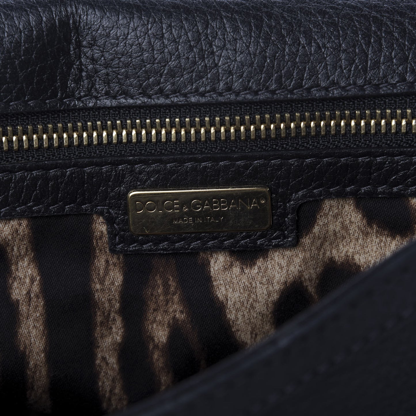 Grained Deerskin Medium Miss Sicily Satchel Black