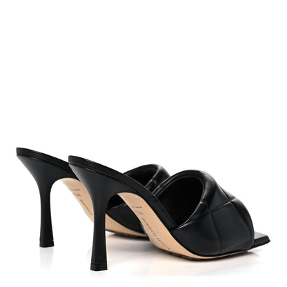 Bottega Veneta Nappa Quilted Rubber Lido Mule Sandals 38.5 Black 4 of 8