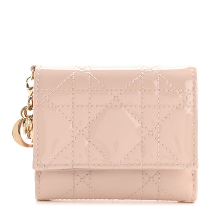 Christian Dior Patent Cannage Lady Dior Medium Wallet Rose Poudre 1 of 7