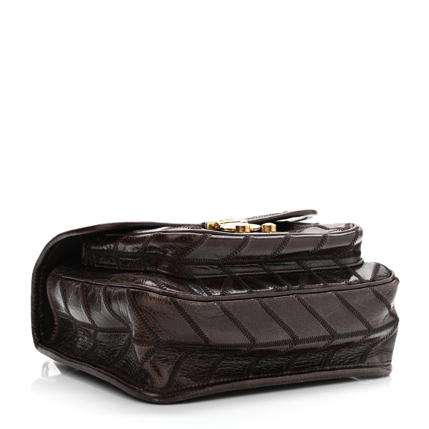 Miu Miu Nappa Chevron Patchwork Flap Brown 8 of 19