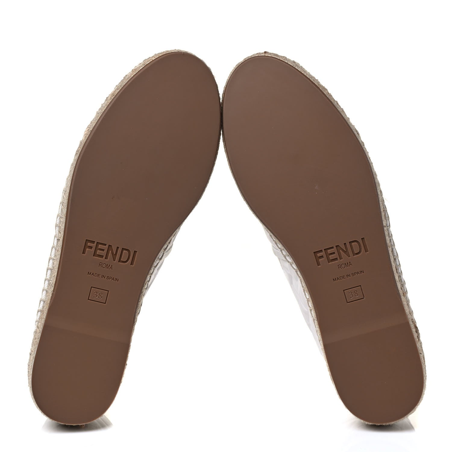 Fendi Nappa FF Embossed Espadrilles 38 Snow 8 of 8