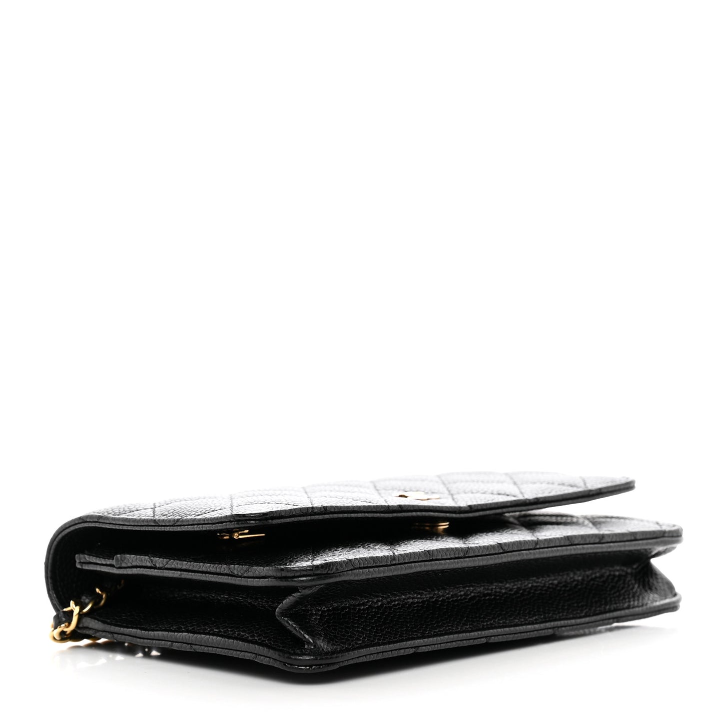 Caviar Quilted Wallet on Chain WOC Black