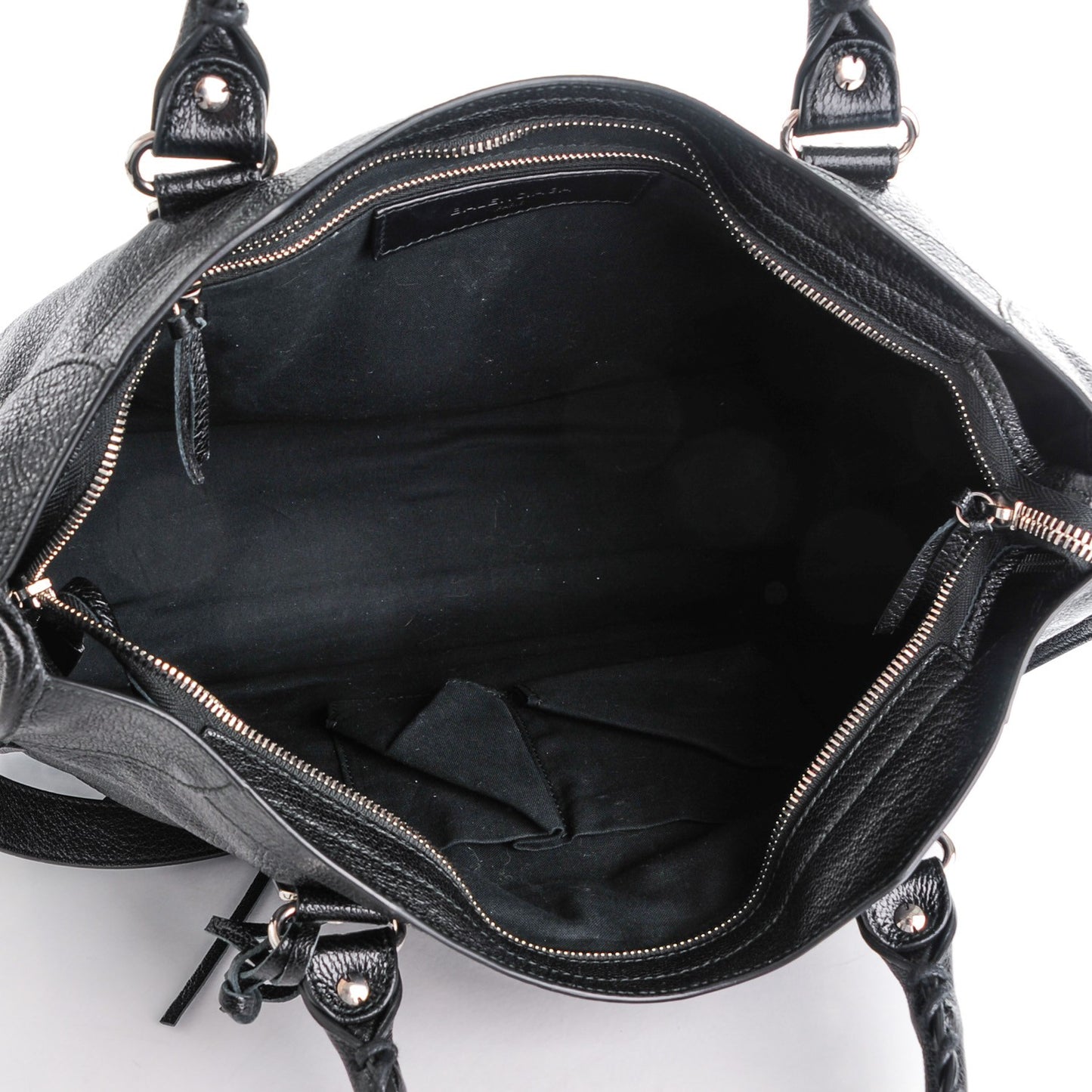 Chevre Silver Metallic Edge Hardware City Black