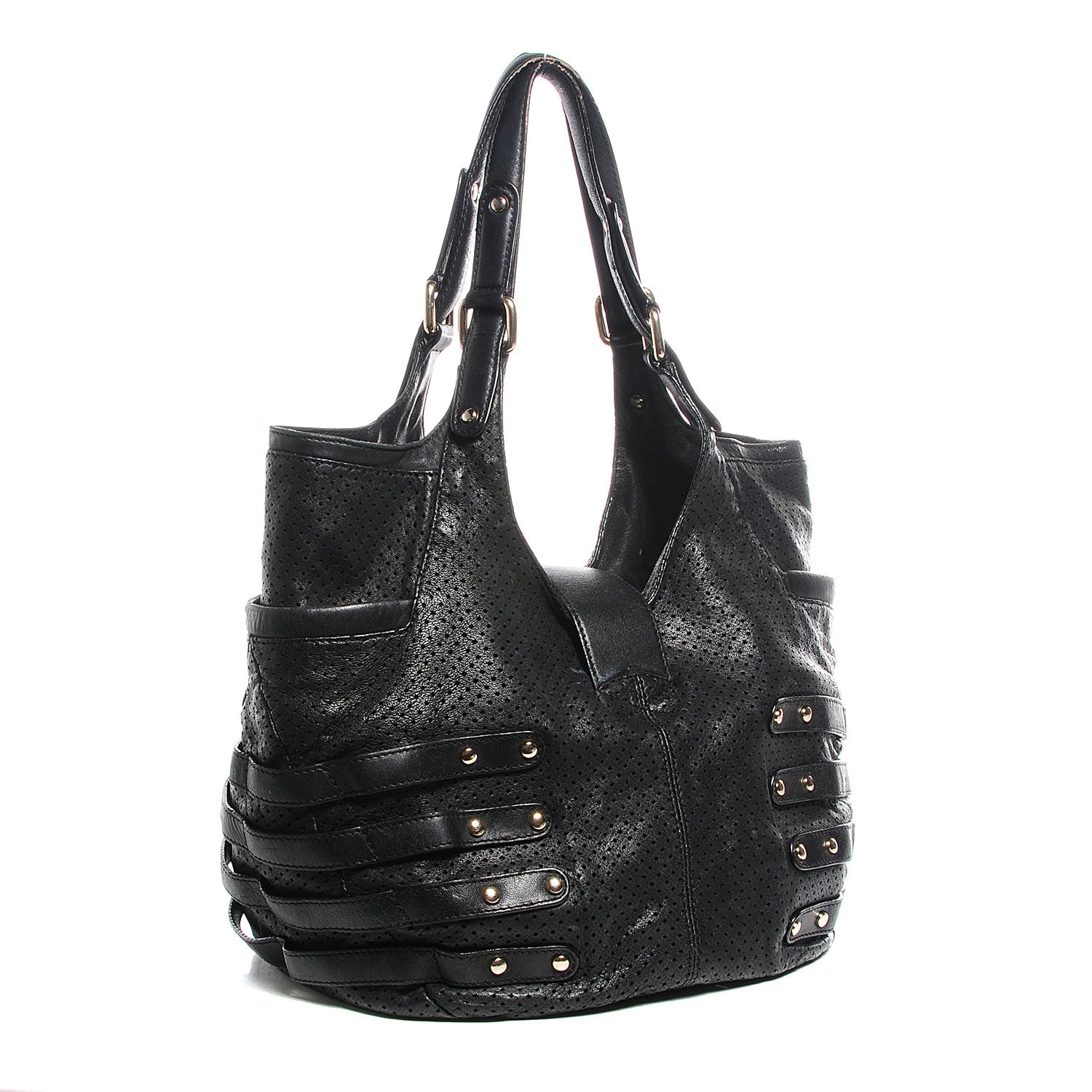Jimmy Choo Perforated Bardia Hobo Black 3 of 6