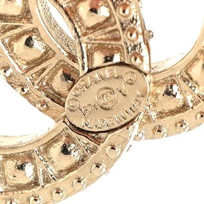 Chanel Crystal Timeless CC Earrings Gold 4 of 4