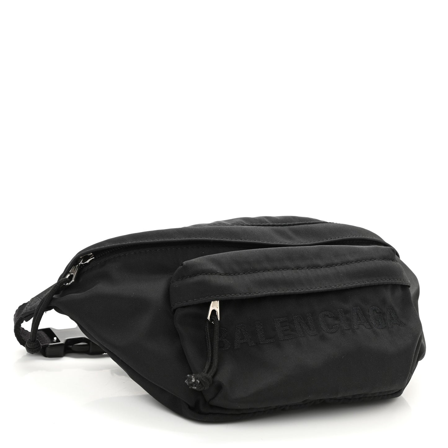 Nylon Wheel Logo Belt Bag Black