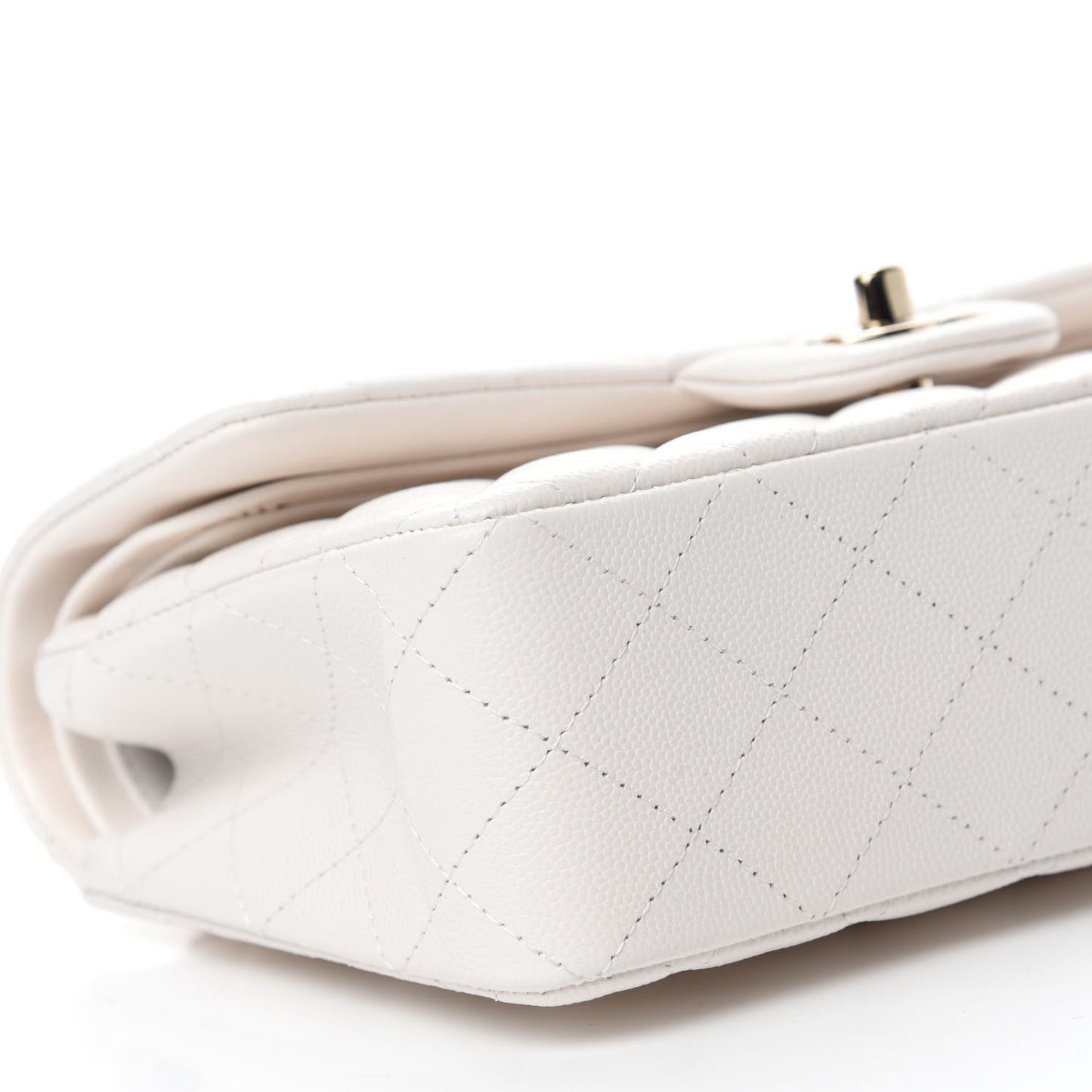 Caviar Quilted Small Double Flap White