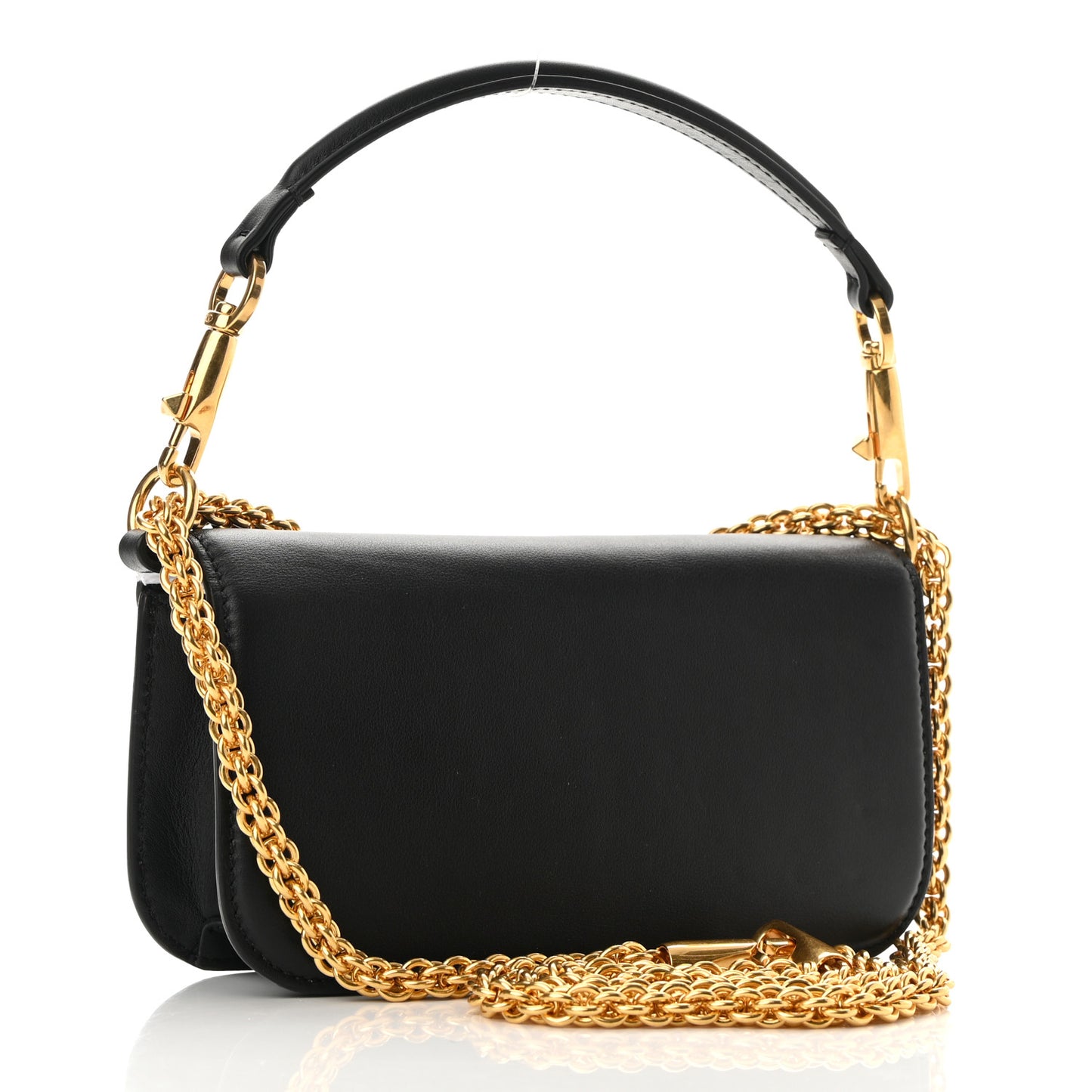 Calfskin Vlogo Small Loco Shoulder Bag Black