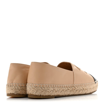 Chanel Lambskin CC Espadrilles 35 Beige Black 5 of 10