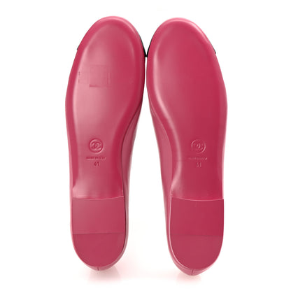 Chanel Lambskin Mary Jane Flats 41 Pink Black 6 of 11