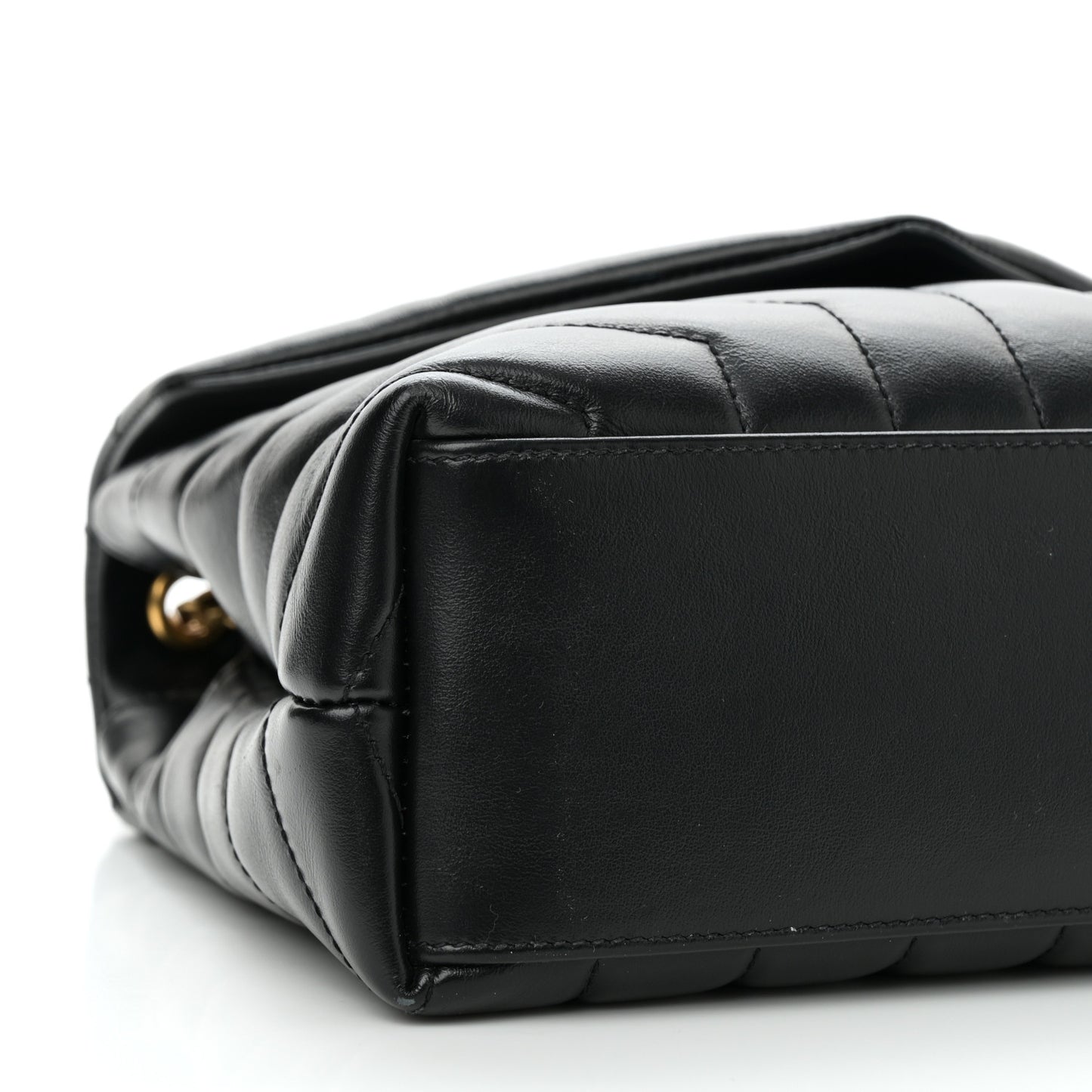 Calfskin Y Quilted Monogram Small Loulou Chain Satchel Black