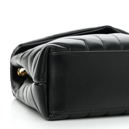 Saint Laurent Calfskin Y Quilted Monogram Small Loulou Chain Satchel Black 8 of 9