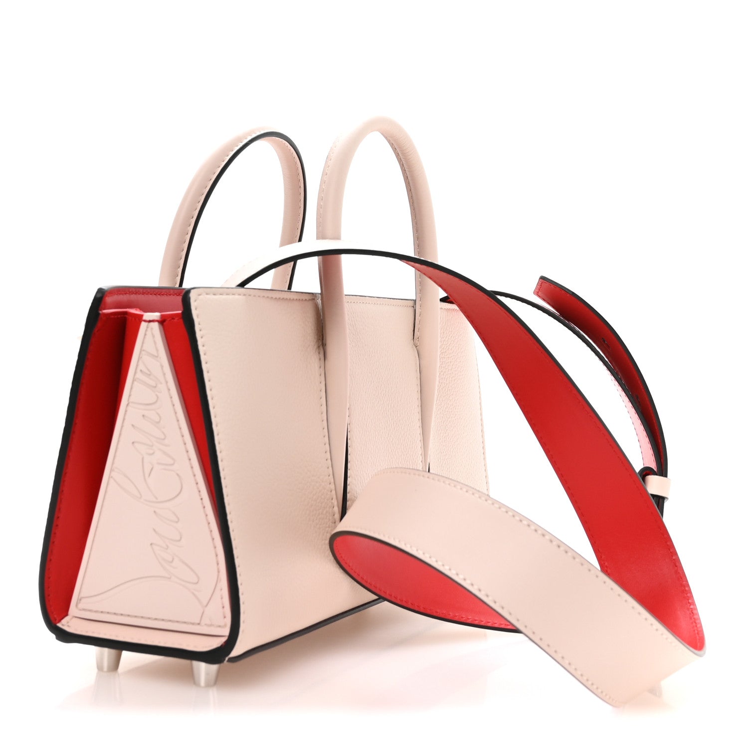 Christian Louboutin Calfskin Spikes Loubinthesky Paloma Baguette Leche 3 of 11