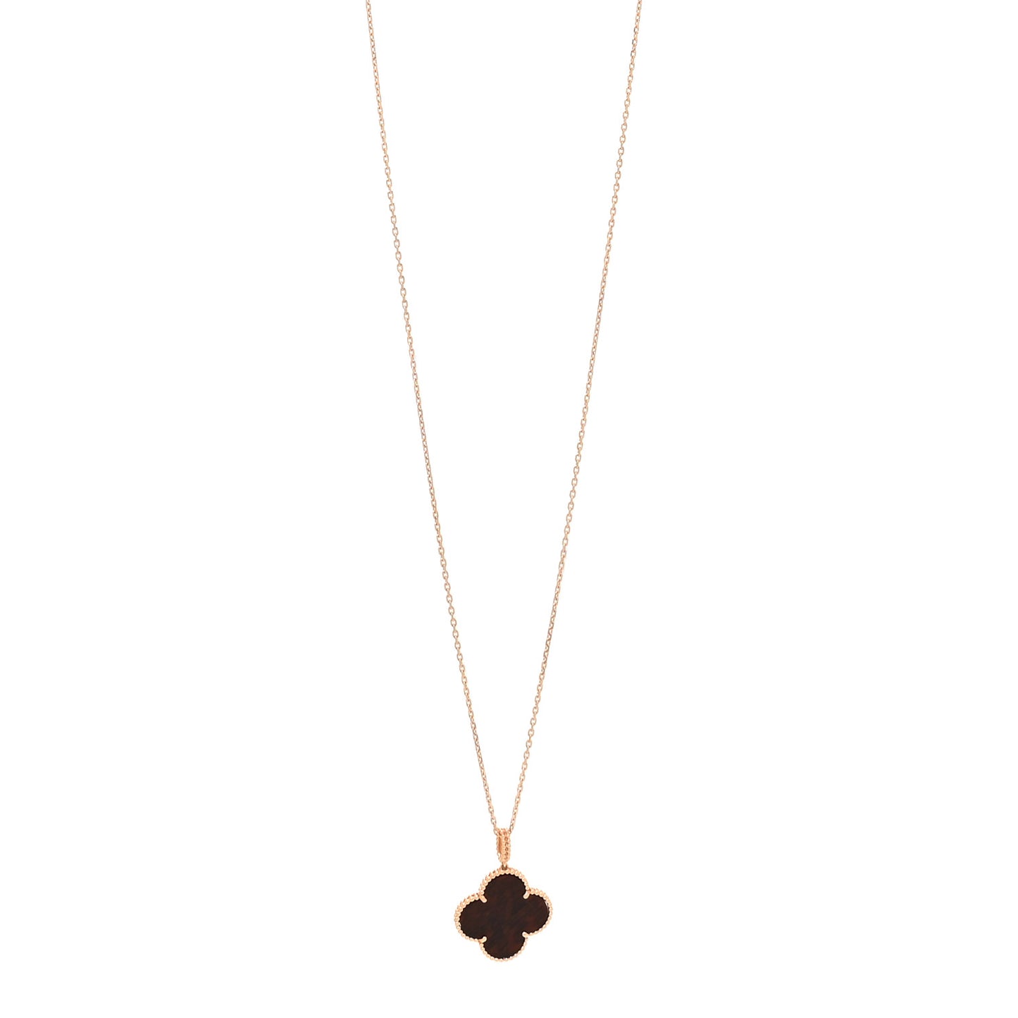 18K Rose Gold Letterwood Magic Alhambra Long Necklace