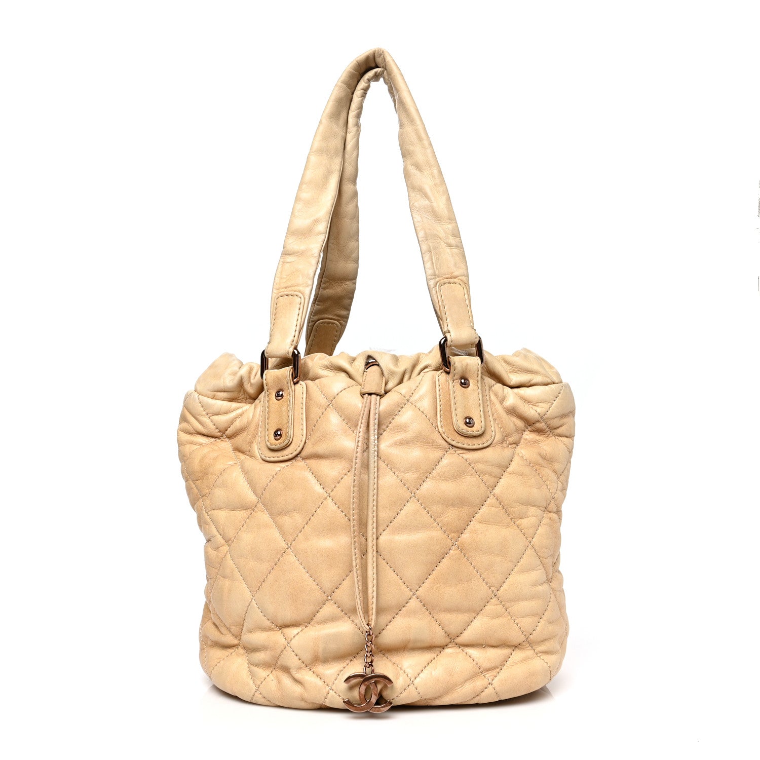 Chanel Lambskin Quilted Cloudy Bundle North South Tote Light Beige 1 of 14