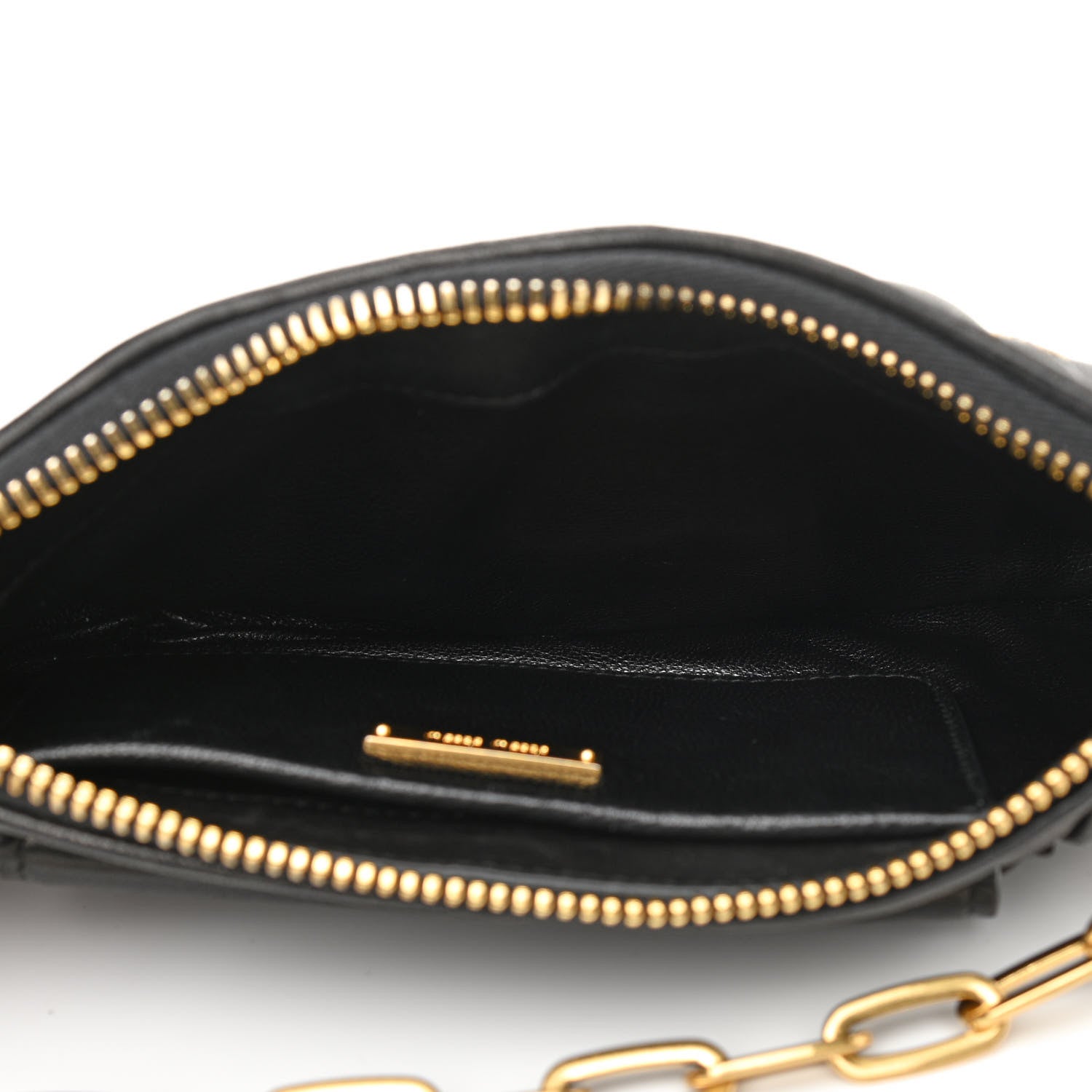 Miu Miu Nappa Matelasse Chain Zip Shoulder Bag Black 5 of 9