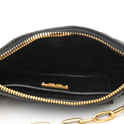 Miu Miu Nappa Matelasse Chain Zip Shoulder Bag Black 5 of 9