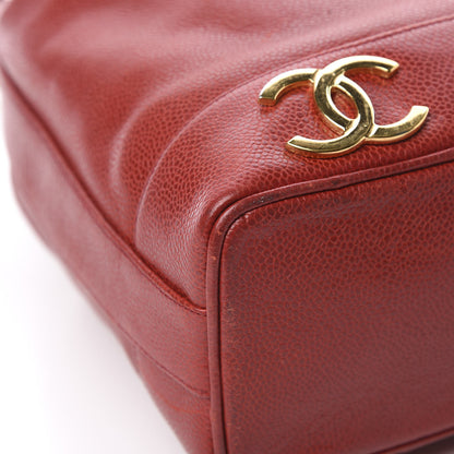 Chanel Caviar CC Drawstring Shoulder Bag Red 13 of 18