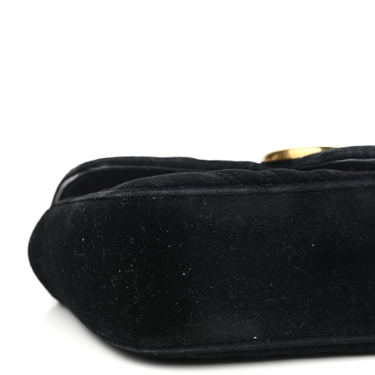 Gucci Velvet Matelasse Mini GG Marmont Shoulder Bag Black 8 of 11