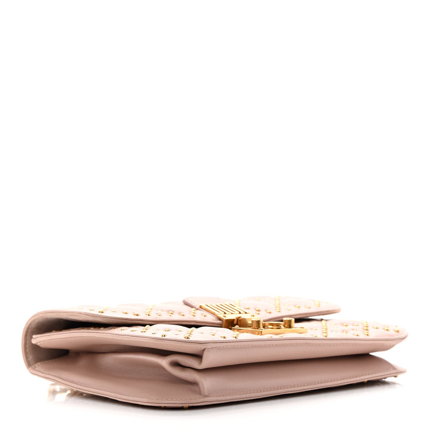 Lambskin Cannage Studded Large Dioraddict Flap Bag Nude