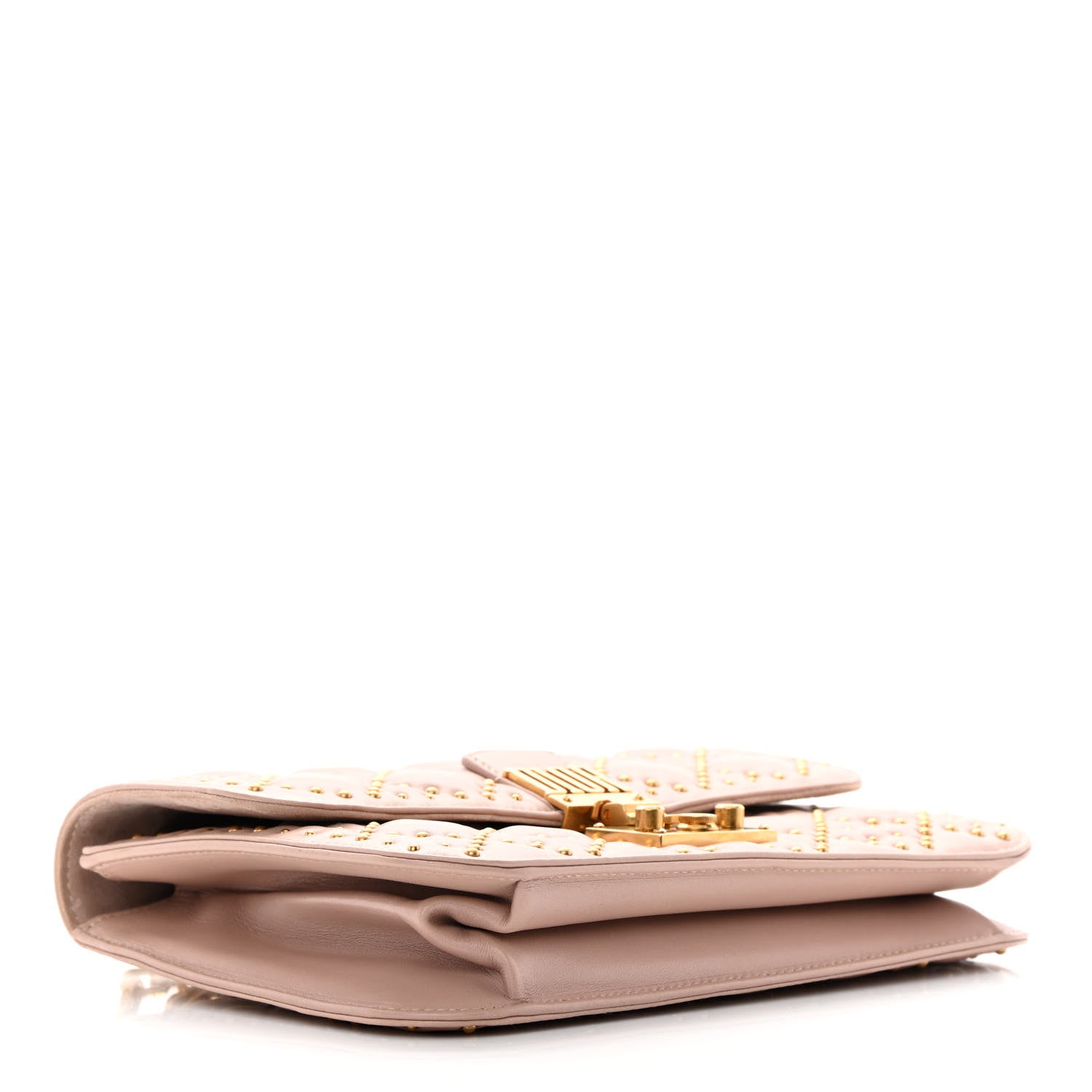 Christian Dior Lambskin Cannage Studded Large Dioraddict Flap Bag Nude 4 of 12