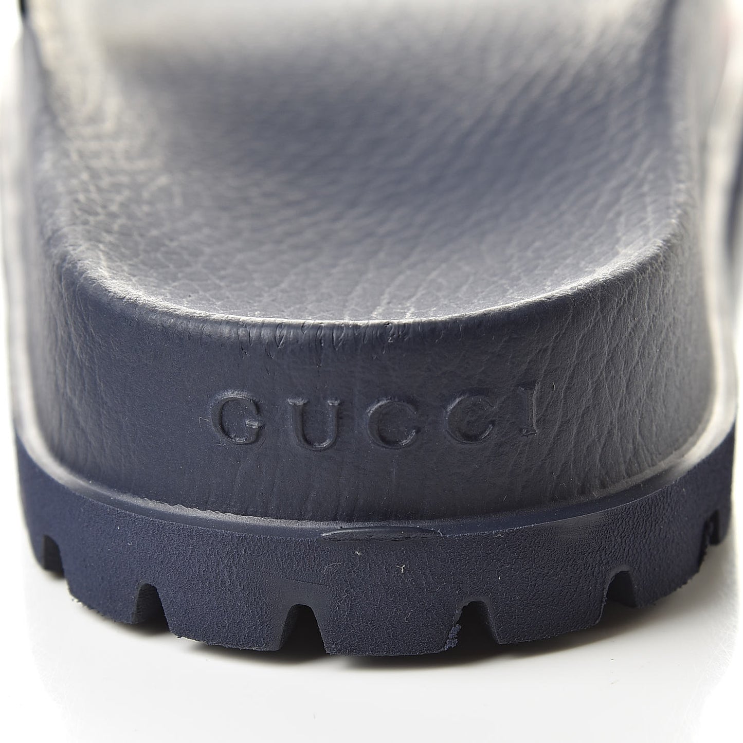 Calfskin Rubber GucciGhost Mens Lug Sole Slide Sandals 7 Blue Agata Hibiscus Red