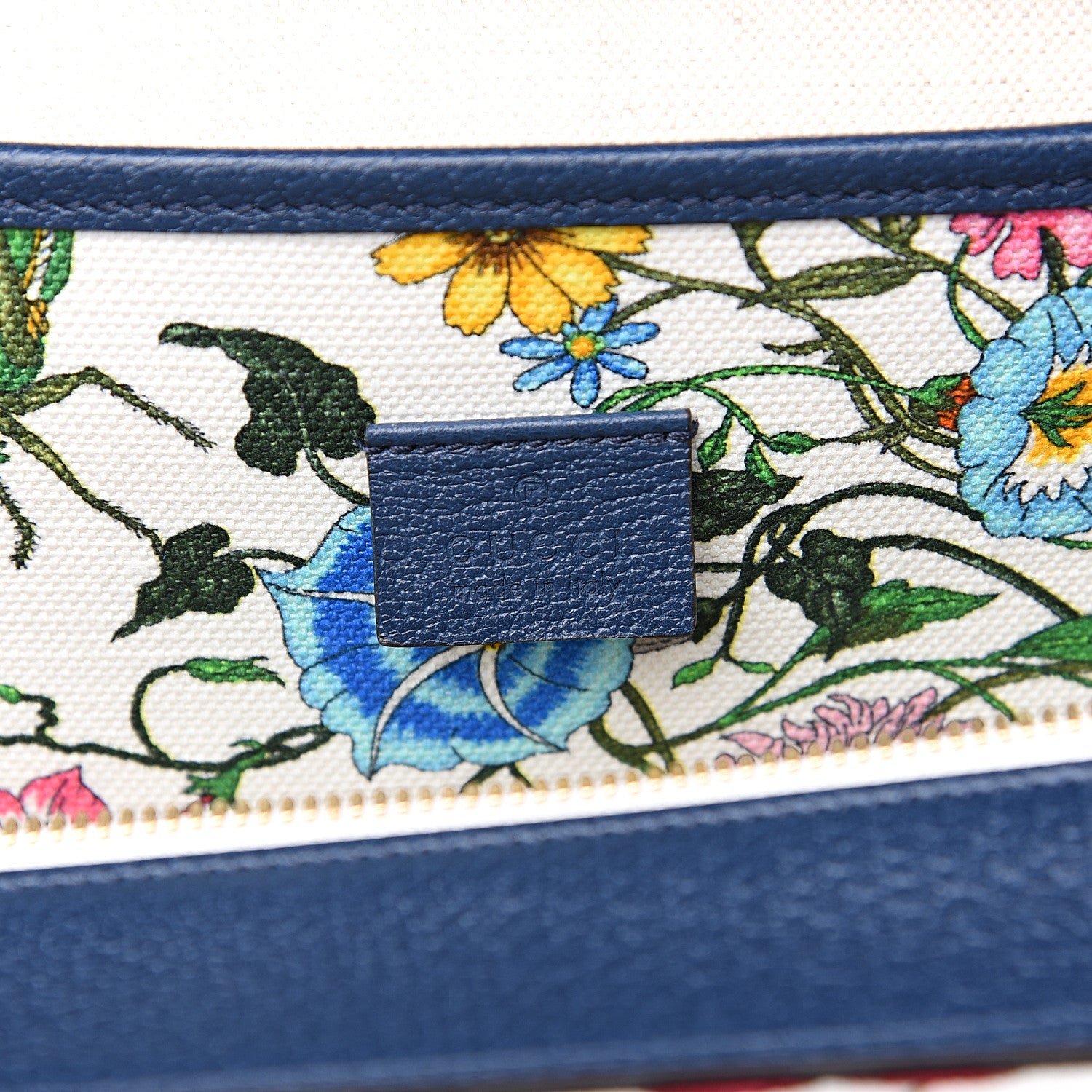 Gucci Canvas Medium Flora Tote White Multicolor Blue Agata 5 of 8