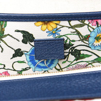 Gucci Canvas Medium Flora Tote White Multicolor Blue Agata 5 of 8