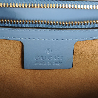 Gucci Calfskin Embroidered Medium Sylvie Top Handle Bag Clear Sky Blue 6 of 7