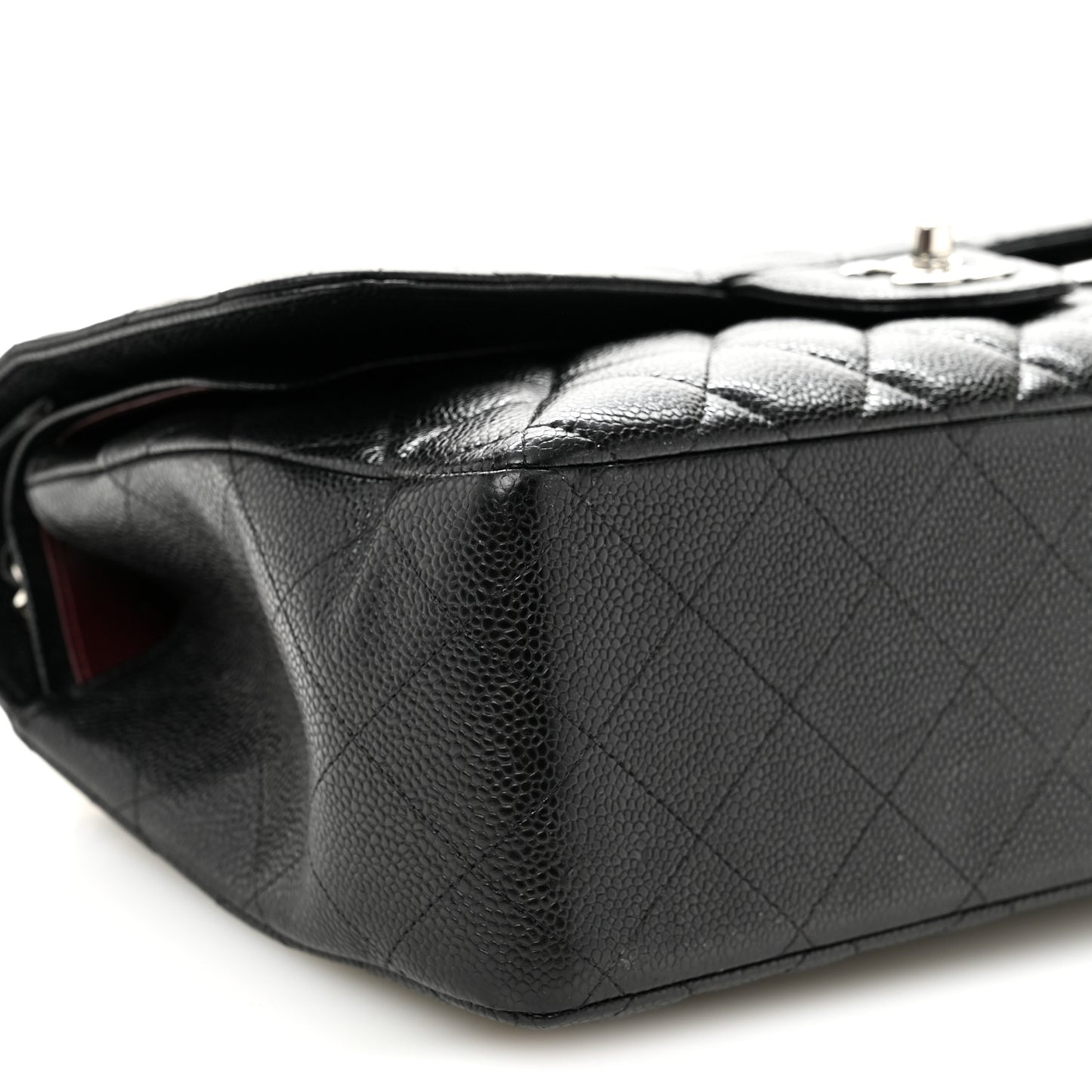 Caviar Quilted Jumbo Double Flap Black