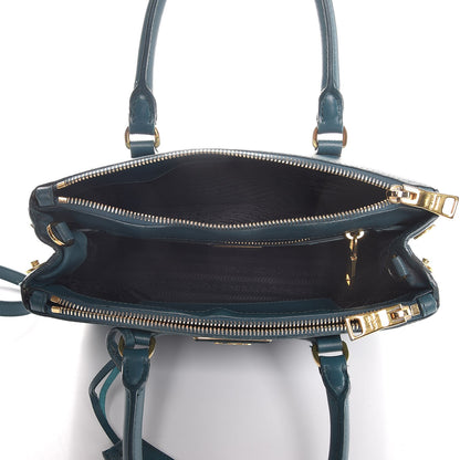Prada Saffiano Lux Mini Galleria Double Zip Tote Ottanio 6 of 15