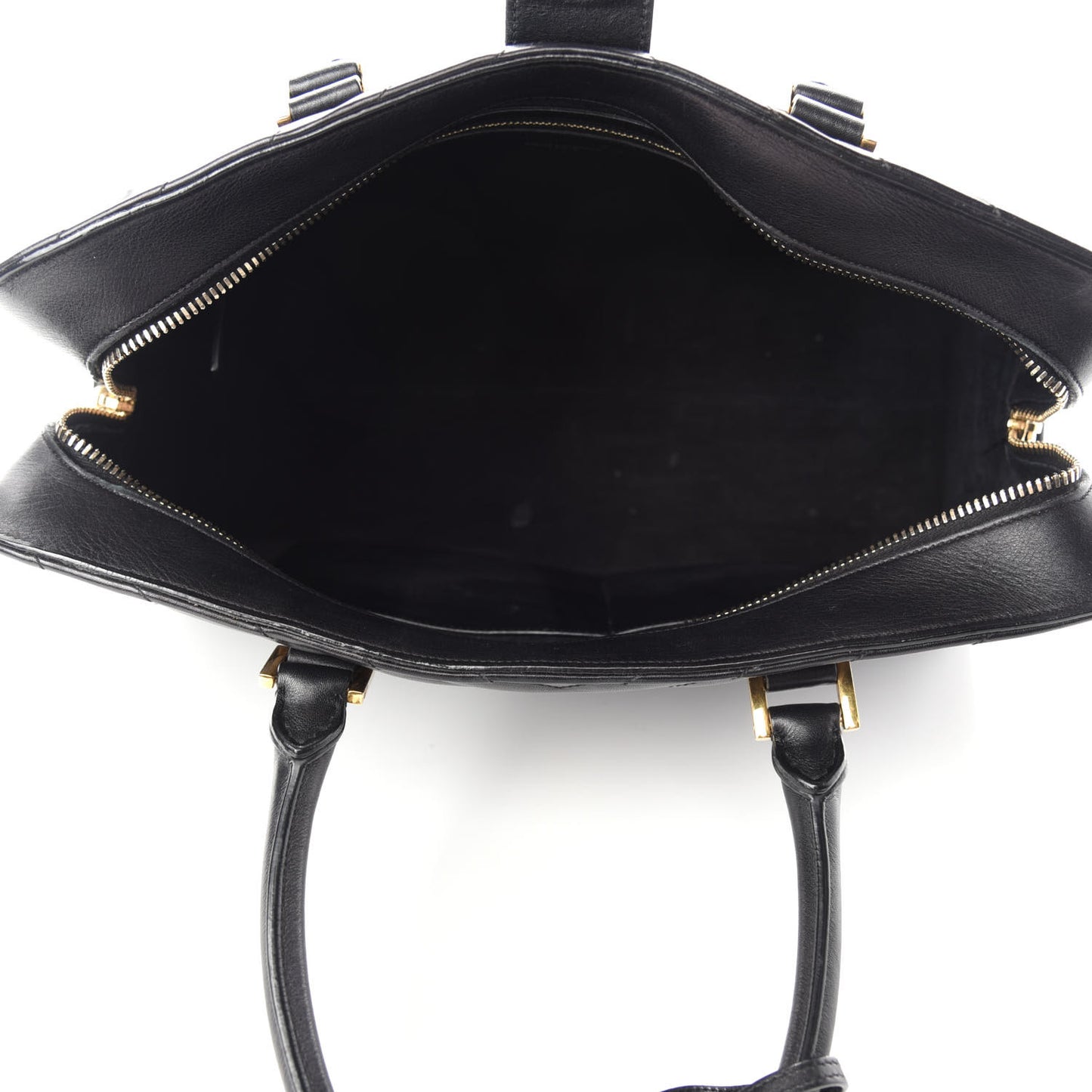 Calfskin Matelasse Chevron Medium Monogram Cabas Black