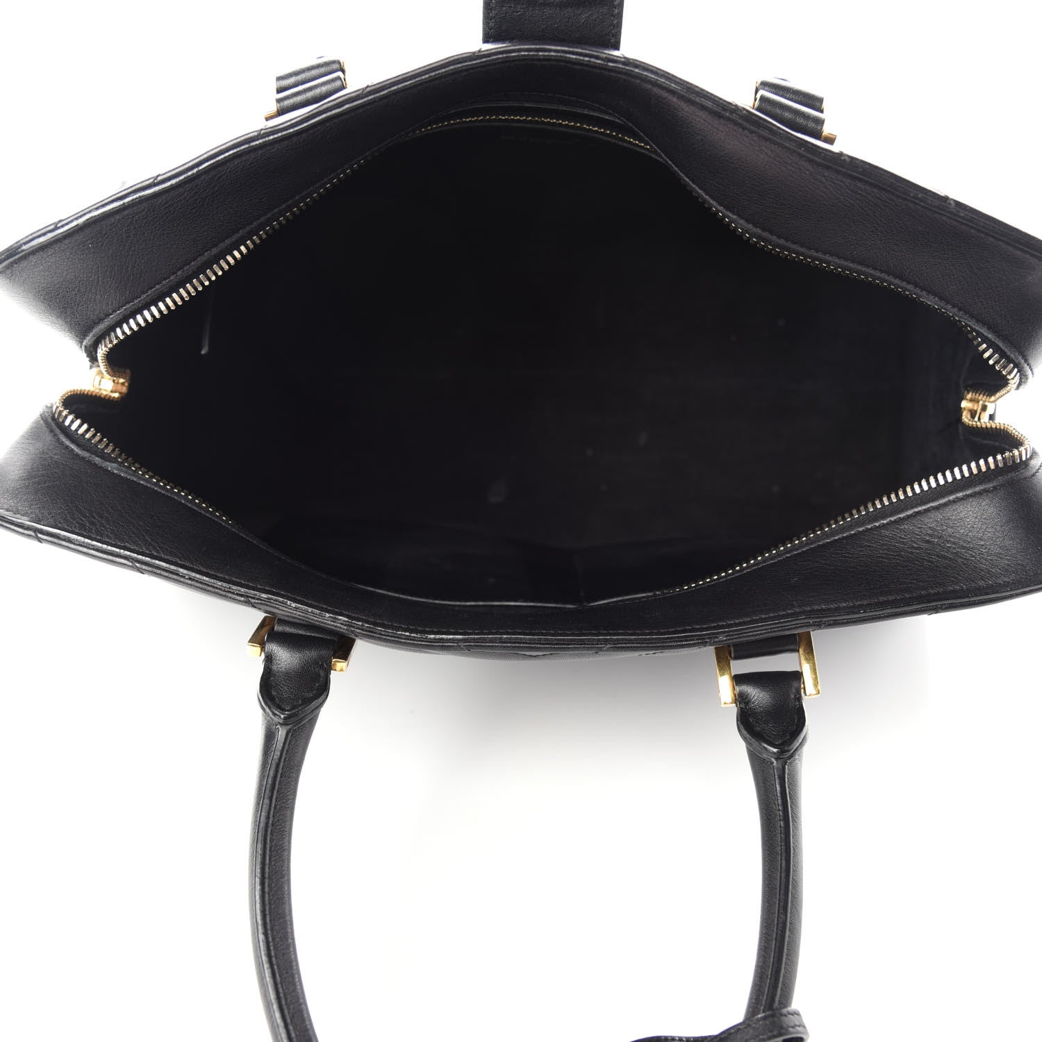 Saint Laurent Calfskin Matelasse Chevron Medium Monogram Cabas Black 5 of 12