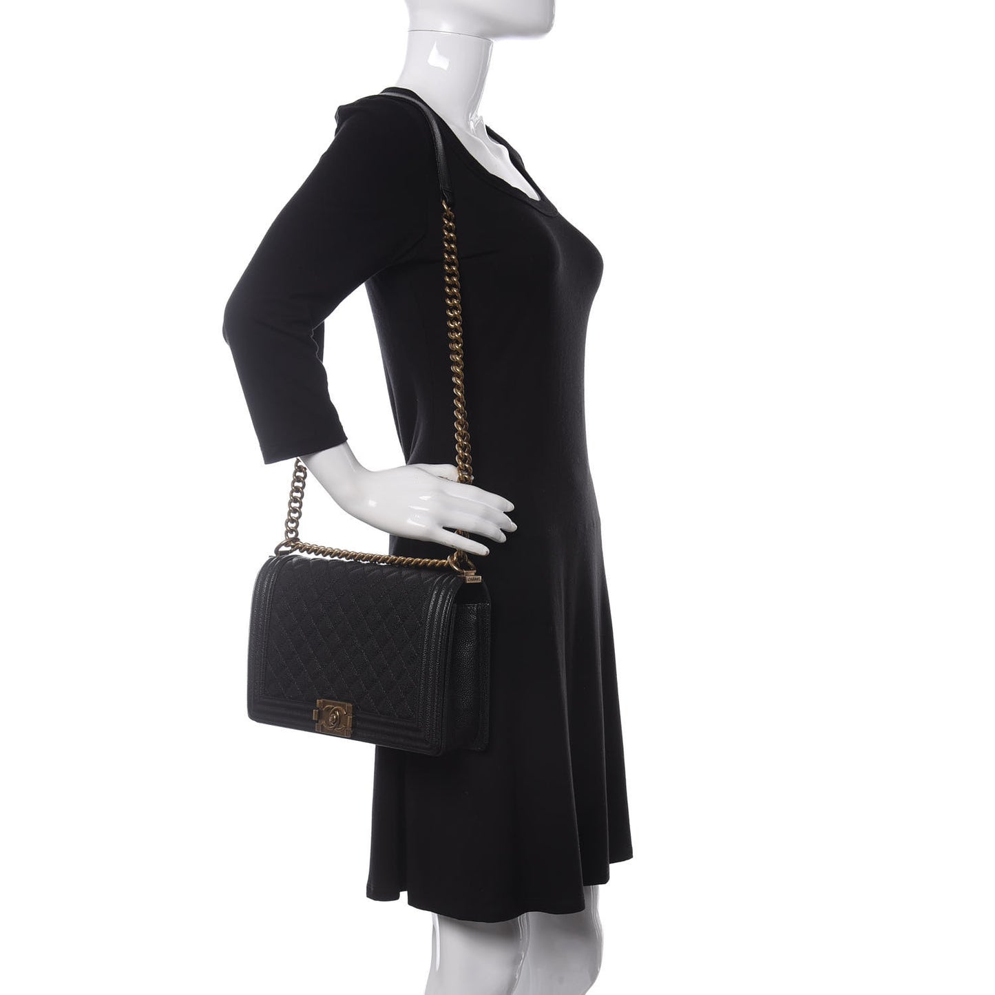 Caviar Quilted New Medium Boy Flap Black