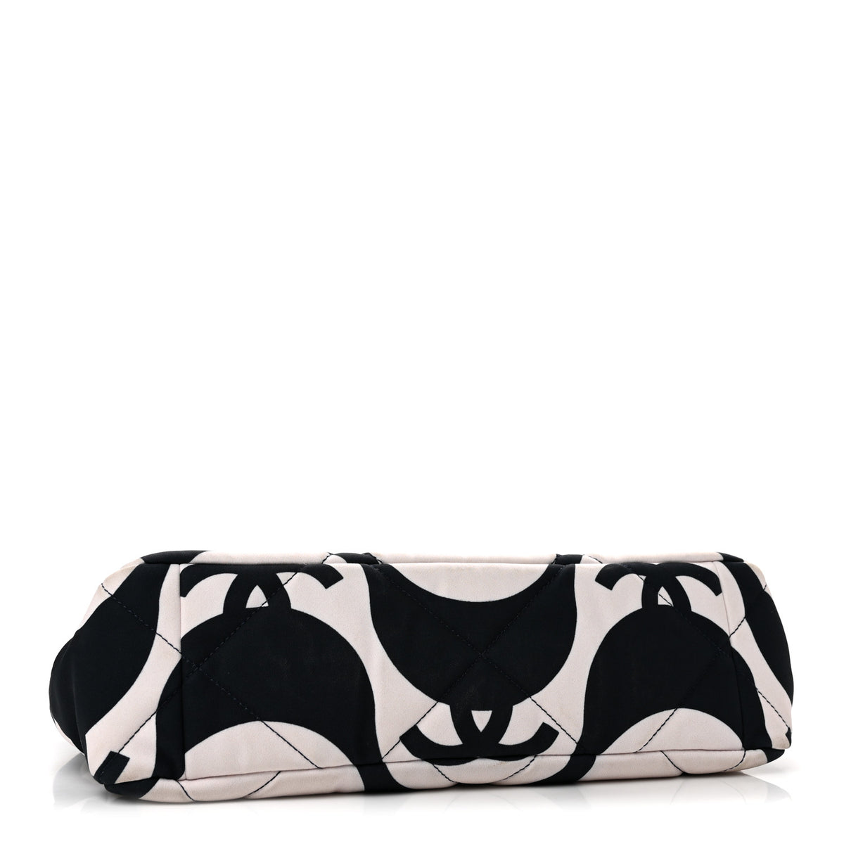Fabric Printed Large Chanel 19 Flap Black Ecru