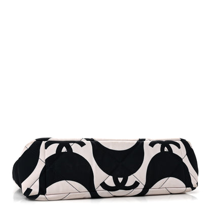 Chanel Fabric Printed Large Chanel 19 Flap Black Ecru 4 of 13
